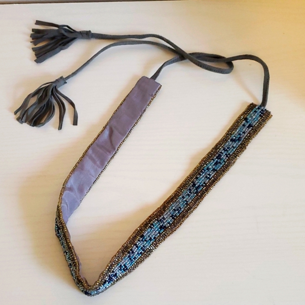 Beaded Tie Belt